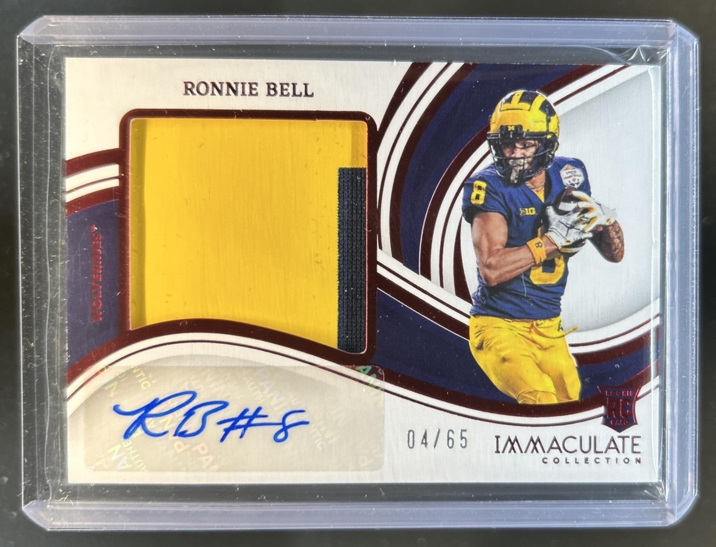 Ronnie Bell Panini Immaculate Collection Collegiate Premium Patches Rookie Autographs #ROB Ruby