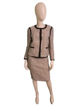 Ann Taylor Tweed 2 Piece Business Profession Church Skirt Suit Size 6/4