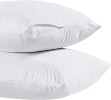 Linteum Textile Supply White Pillowcase Cover King Size Zippered Pillow Protecto