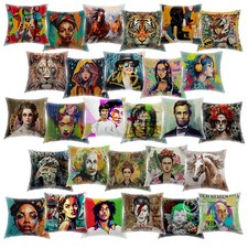 Kissenhülle Dekokissen Kissenbezug Zierkissen Gobelin Sofakissen Pop Art 40x40cm