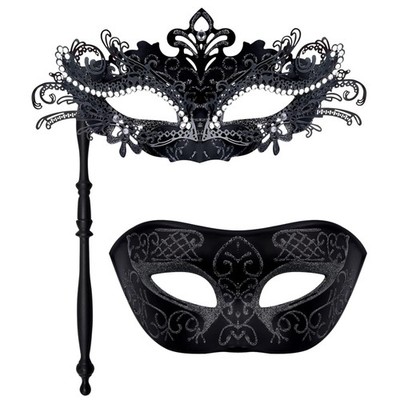 Masken Maskerade Maske Paar Karneval Halloween Damen Herren Schwarz