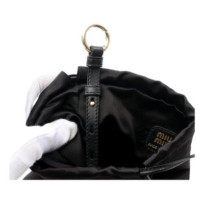 Miu Miu Duchesse Satin Mini Pouch Bag in Black | eBay