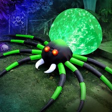 8 Ft Halloween Inflatables Spider Outdoor Decorations For 8ft Spider, Green