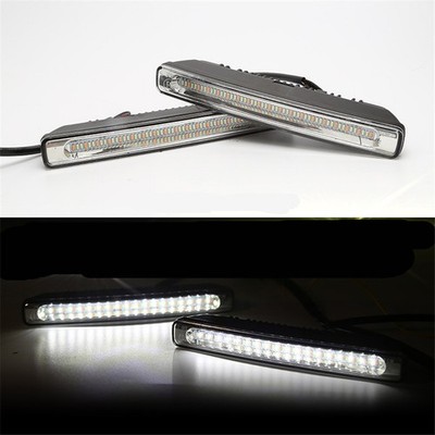 Car LED Tricolor Daytime Running Signal Light Fog Driving Lamp White+Amber+Blue