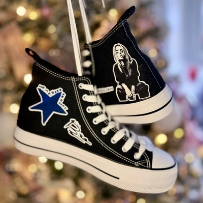 Billie Eilish Inspired Hightops Without Bling Toe Cap Women's (Uk 3 - uk 8)