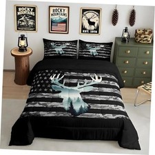 Deer Hunting Comforter Set Camo Deer Hunting Bedding Set for Kids Full Celeste