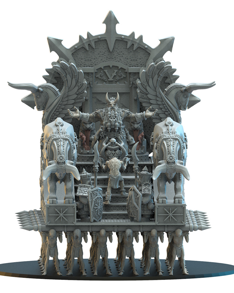 Nains Infernaux Palanquin Assur seigneur de guerre miniature facile à peindre et assembler