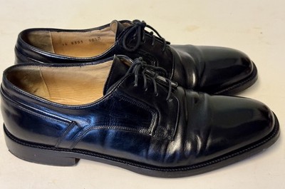 Johnston & Murphy Cellini Black Leather Oxfords Size 10.5 M Good Cond. Cap Toe