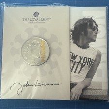 John Lennon 2025 UK £5 Brilliant Uncirculated Colour Coin