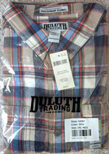 Duluth Trading Mens Free Swingin Flannel Relaxed Fit Shirt Camel Plaid 2XL
