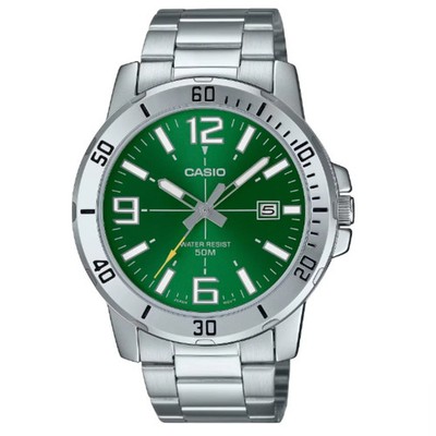 Casio Men's Analog Sporty Stainless Steel Band Watch MTPVD01D-3B MTP-VD01D-3B