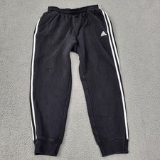 Adidas Pants Womens XL Black Side Stripe Cotton Blend Activewear Joggers