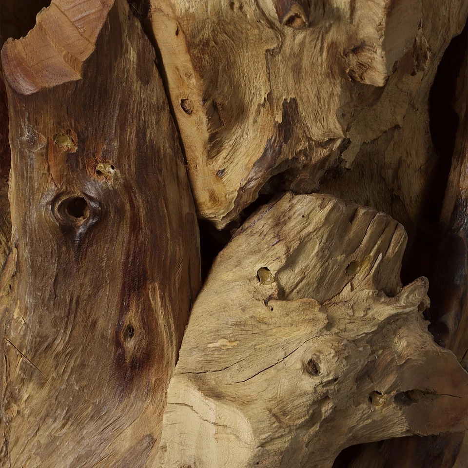 Mesa de centro Uttermost 22876 Driftwood 43"W vidrio y madera de teca - marrón Foto 2 de 3