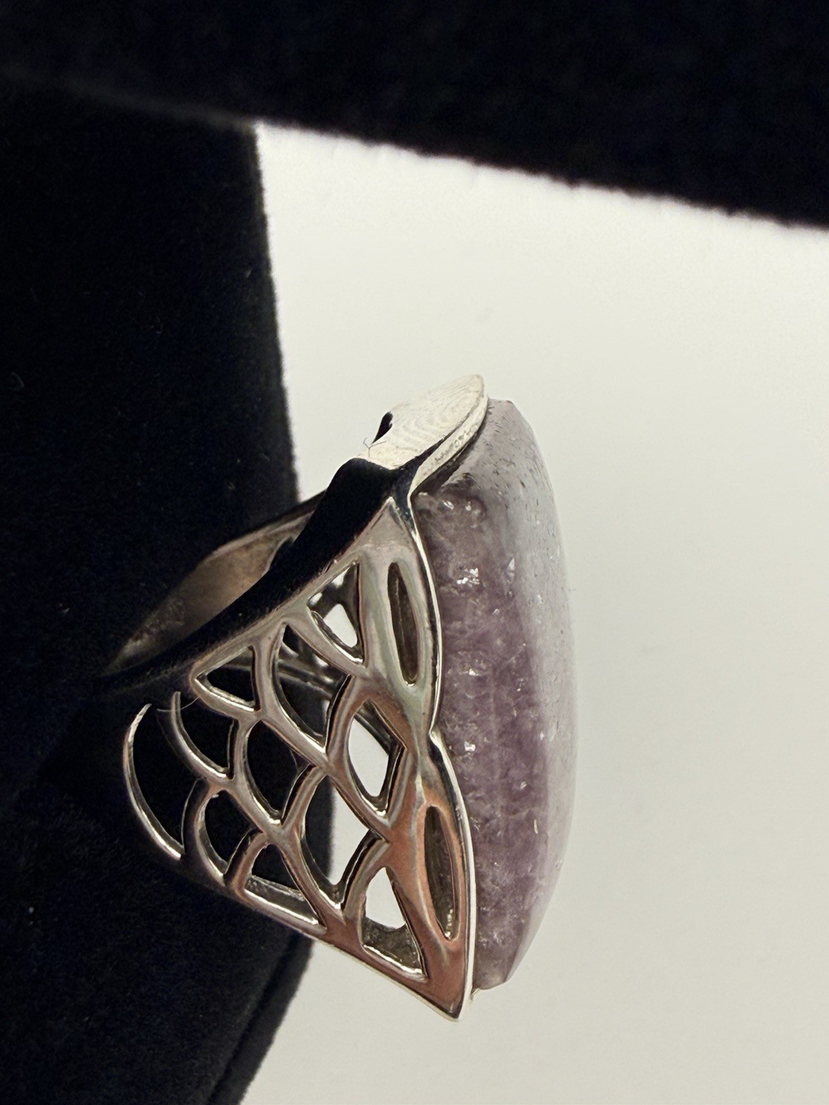 Sterling Silver Lepidolite Ring Large Statement S… - image 10