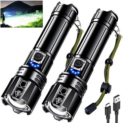 Rechargeable LED Flashlight 99000 High Lumens, Super Bright Flashlights with ...