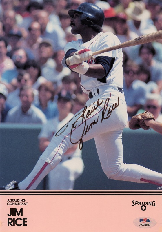 JIM RICE Autographed 8x10 Print PSA/DNA BOSTON RED SOX HOF