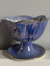 Vintage Maling Lustre Blue Colour Sundae Dish