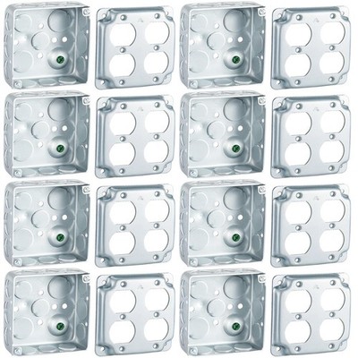 Copkim 8 Set 4 × 4'' Electrical 4 x 4 Inch, Double Duplex Receptacle Cover 