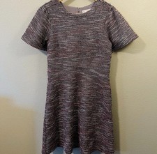 LOFT Bouclé Tweed Dress Pink Gray Multi Short Classy Elegant Preppy Size 6P