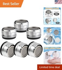 Universal Chrome Faucet Aerator Replacement Set - Easy Installation, 6 Count