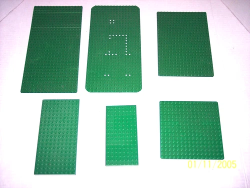 6pcs  Green LEGO Base Plates 2 16x32  16x24 16x16 8x16 10x20