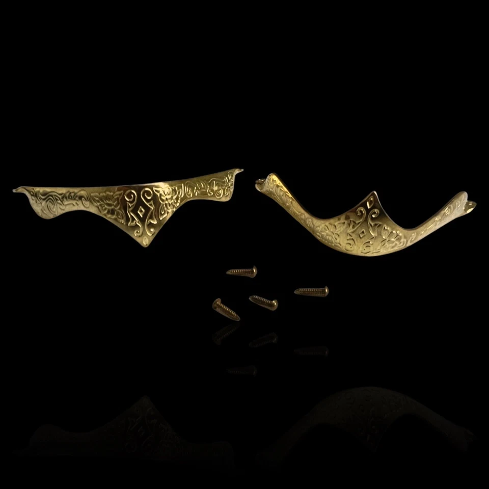 DE COLECCIÓN NOS 🤠 Grabado Latón PUNTAS DE LOS DEDOS RANDS GORRA Botas de Vaquero Western Wear DORADO Foto 2 de 4