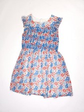 Boden Girls 13-14Y Smocked Floral Flutter Dress Red Blue 164cm