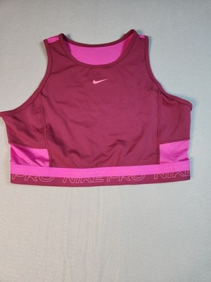 Nike Pro Dri-FIT Sports Bra Pink Burgundy Medium Moisture Wicking Racerback