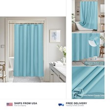 AooHome Stall Size 48x72 inch Shower Liner, Fabric Solid Color Bathroom Curta...