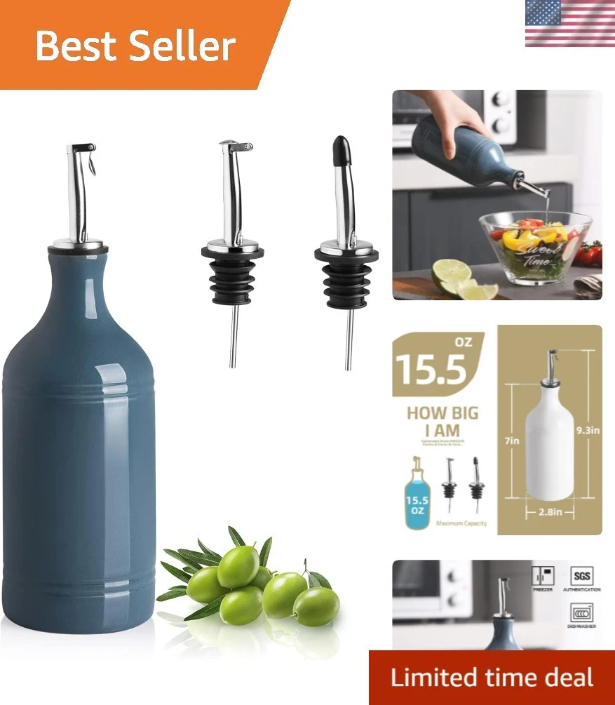 Ceramic Olive Oil Dispenser Bottle, Opaque Oil Cruet Protects to Reduce Oxida...