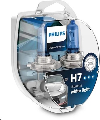 Philips Diamond Vision 5000K H7 Auto-Scheinwerfer-Birnen (Twin Pack) 12972DVS2