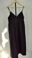 Quince Women 100% Organic Cotton Sleeveless Maxi Dress Black M