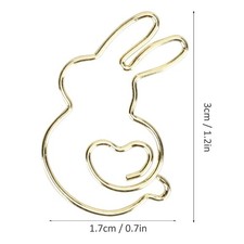20Pcs Rabbit Shape Paper Clip Gold Animal SpecialShaped Office Document Cute
