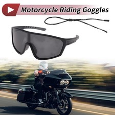 1Set Motorcycle Riding Goggles Black Lens Black Gray Frame PC UV400