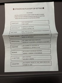 Strikers 1945 Plus Flyers And Dip Sheet Neo Geo MVS Psikyo