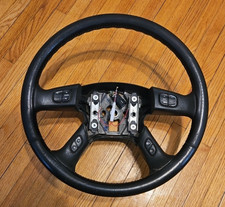 2003 - 2006 Silverado Sierra Yukon Tahoe Suburban Steering Wheel Black Leather