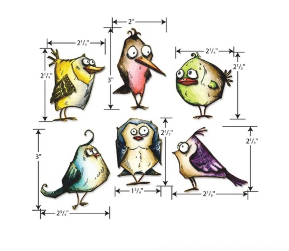 СНЯТЫЙ С ПРОИЗВОДСТВА набор марок Tim Holtz Bird Crazy и штампы для резки рам **читайте** - Изображение 4 из 4