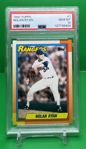 NOLAN RYAN TEXAS RANGERS (LOW POP) 1990 TOPPS PSA-10 GEM-MT CARD #1 HOF GOAT