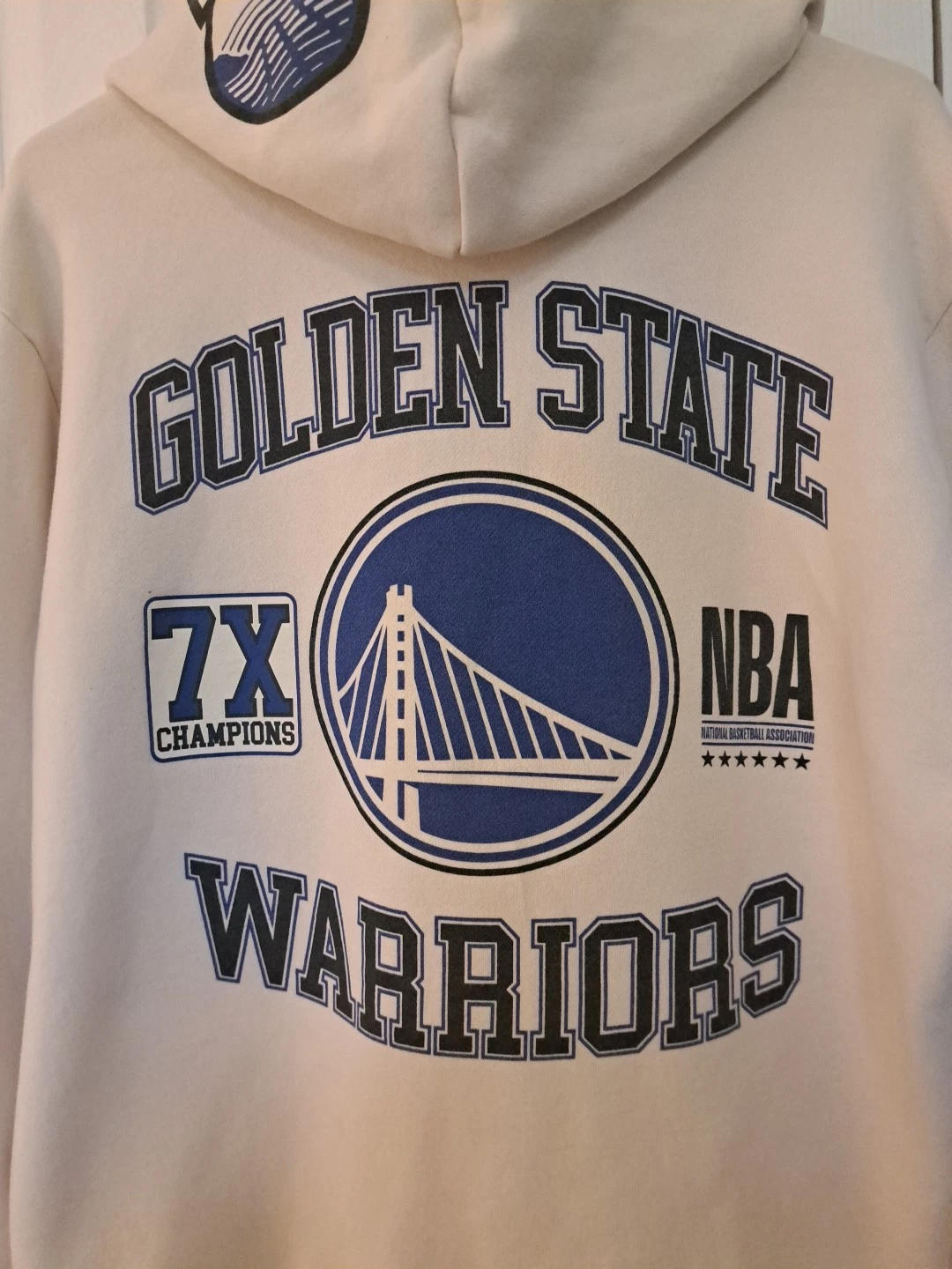 OFF WHITE Felpa con cappuccio Hollister colore avorio guerrieri taglia S