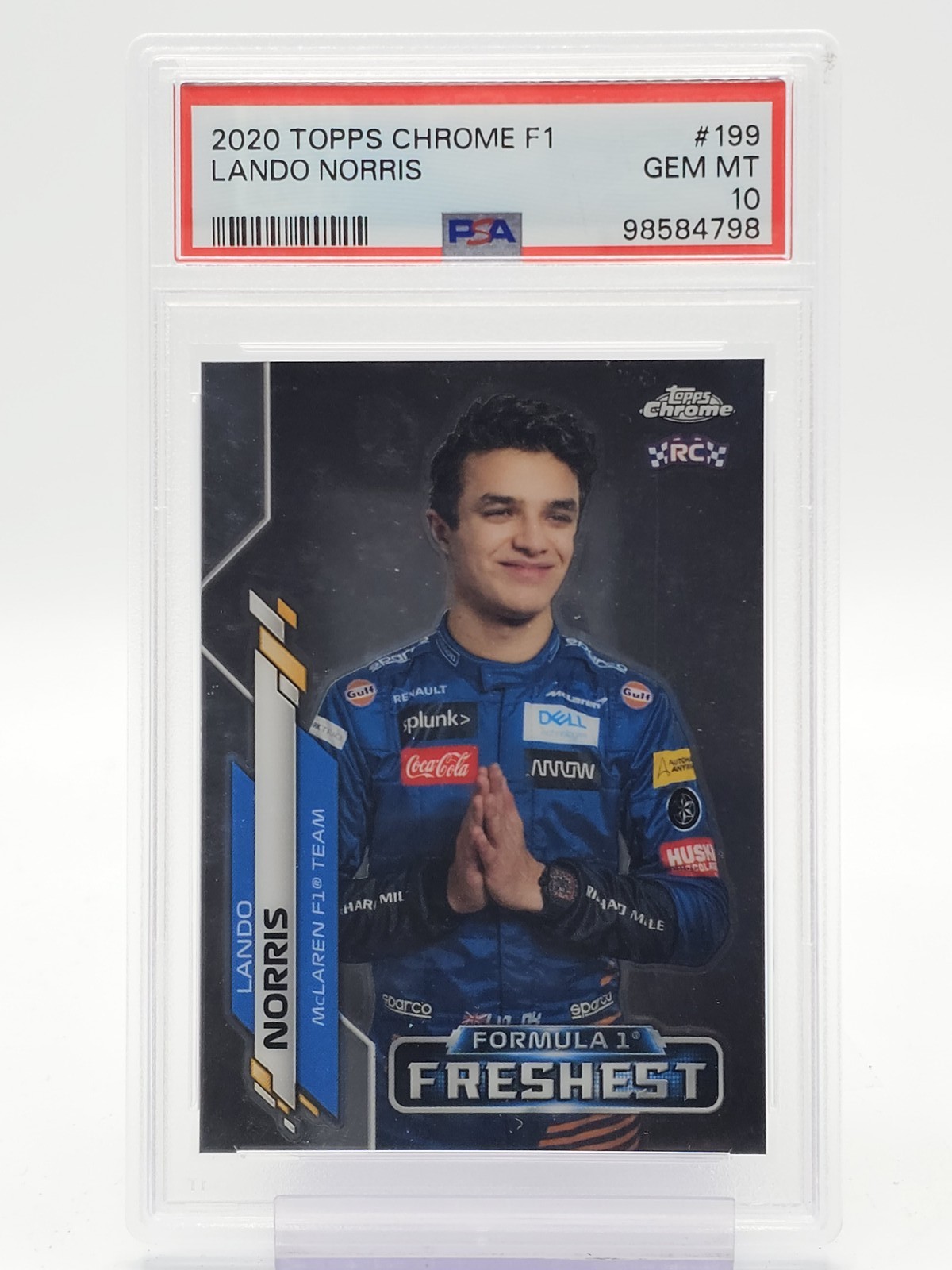 LANDO NORRIS 2020 TOPPS CHROME F1 FRESHEST ROOKIE #199 PSA 10 Q6911