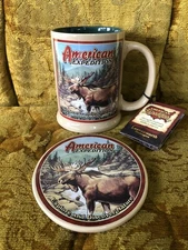 American Expedition Wildlife Mug and Coaster Moose Gift Set