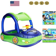 Car-Shaped Inflatable Baby Pool Float with Canopy - Perfect for Beach Trips