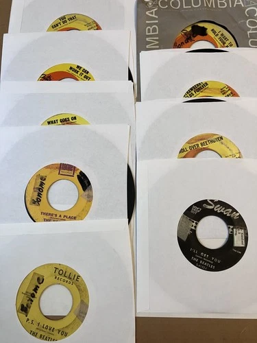 Lot of 10 BEATLES 45 rpm 7" Vinyl record singles collection - USED