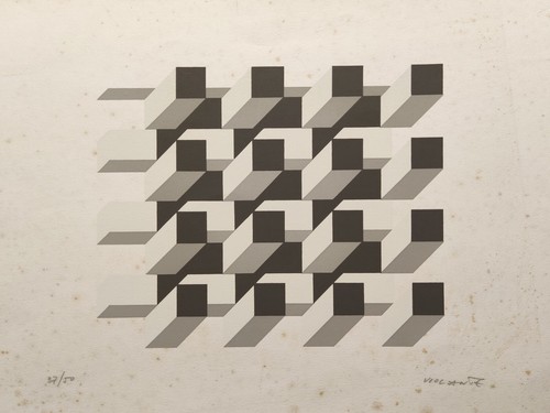 ITALO VIOLANTE SIGNED ORIGINAL LIMITED EDITION ABSTRACT BLOCK SCREEN PRINT 37/50 - Picture 2 of 22