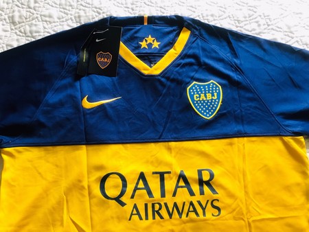 NIKE Boca Juniors CABJ Qatar Airways Jersey MIQUEAS # 15 Men Sz L