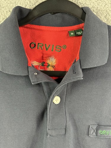Orvis Signature Poloshirt in Navy Kurzarm Herren Gr. M Angeln Golf - Bild 5 von 13