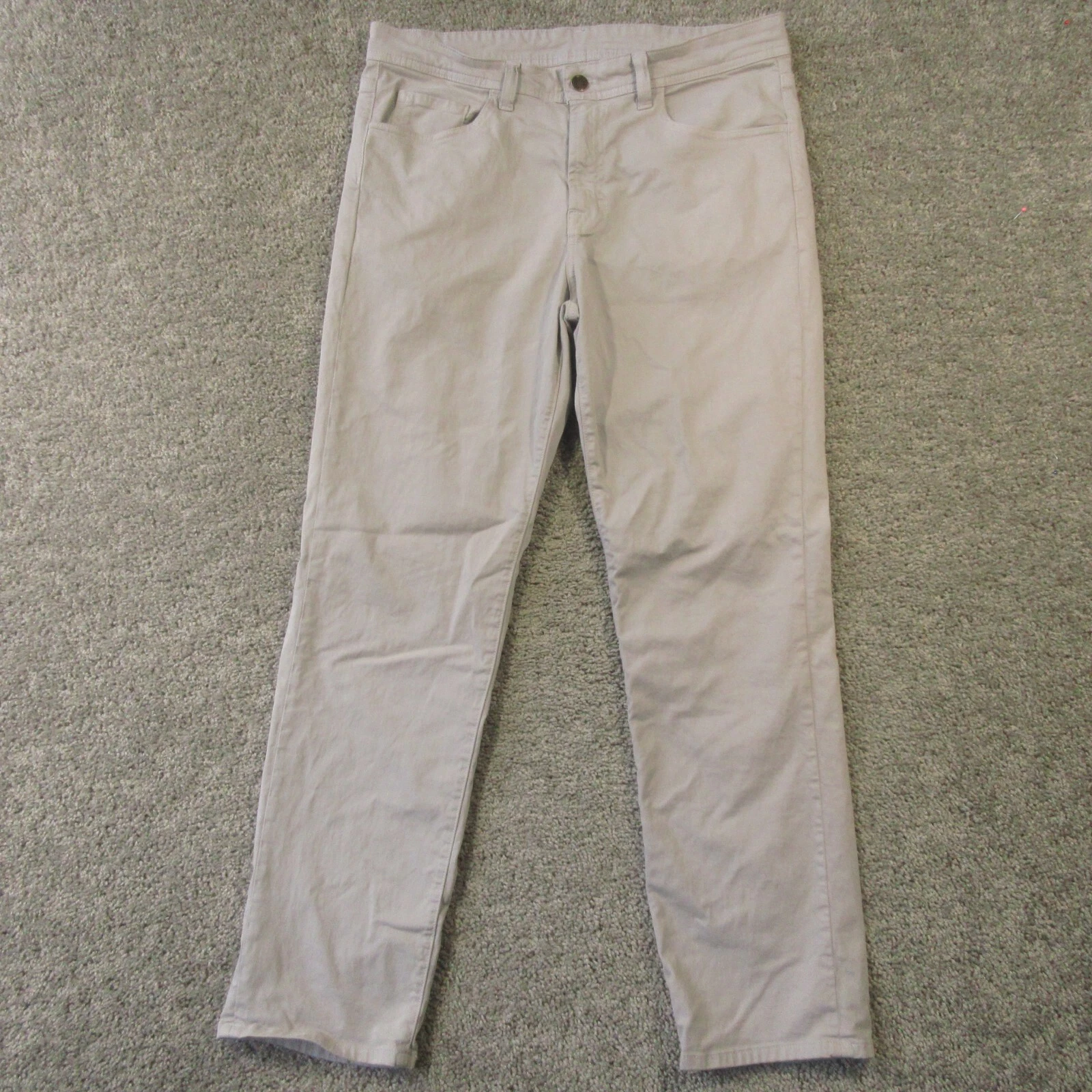 Straight Down Performance Golf Pants Mens Actual 35x32 Gray Stretch Cotton Chino