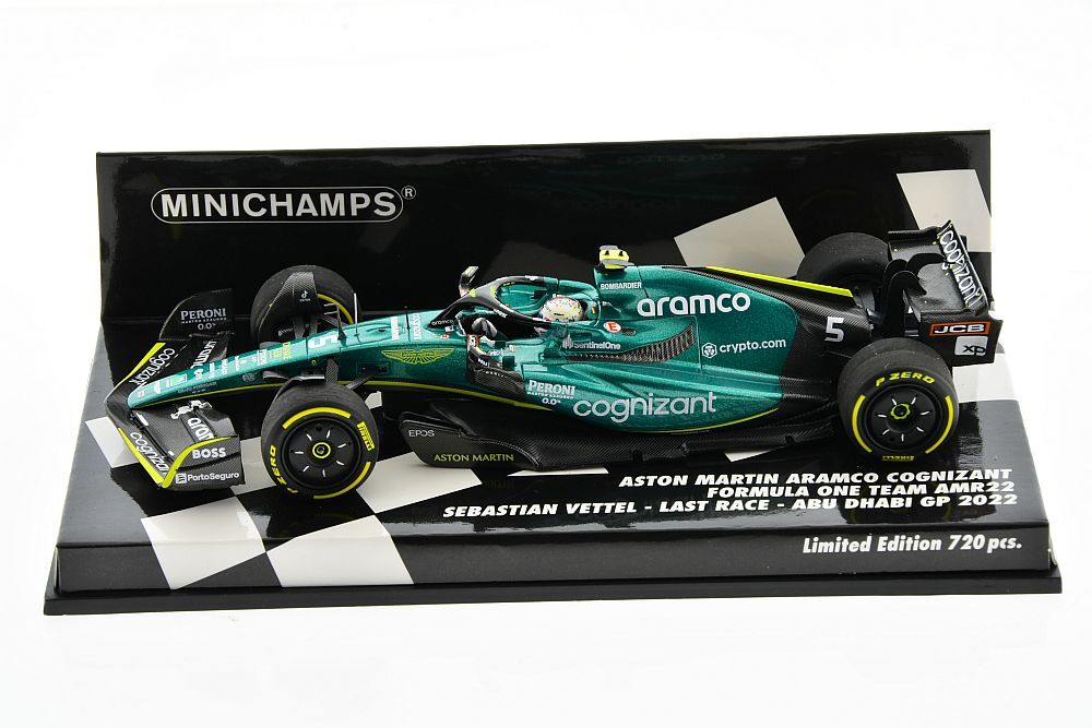 F1 ASTON MARTIN AMR22 #5 S.Vettel Last F1 Race Abu Dhabi 2022 1/43 MINICHAMPS