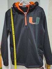 University Of Miami Men  s Size Medium Stadium Athletics Black Hoodie