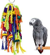 Large and Small Parrot Chewing Toys - Parrot Cage Bite Toys Wooden Block Tearing